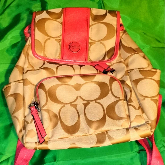 Coach | Bags | New Coach Signature Stripe Backpack | Poshmark display picture 3